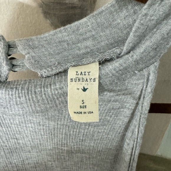 ANTHROPOLOGIE Lazy Sundays Grey Ribbed Halter Tank Size Small - Picture 9 of 10